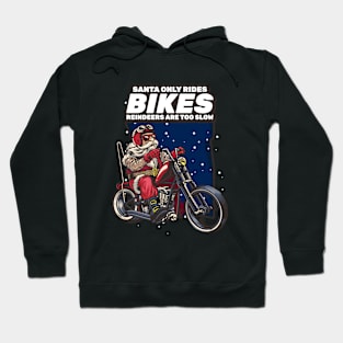 Biker Santa Claus Christmas Hoodie